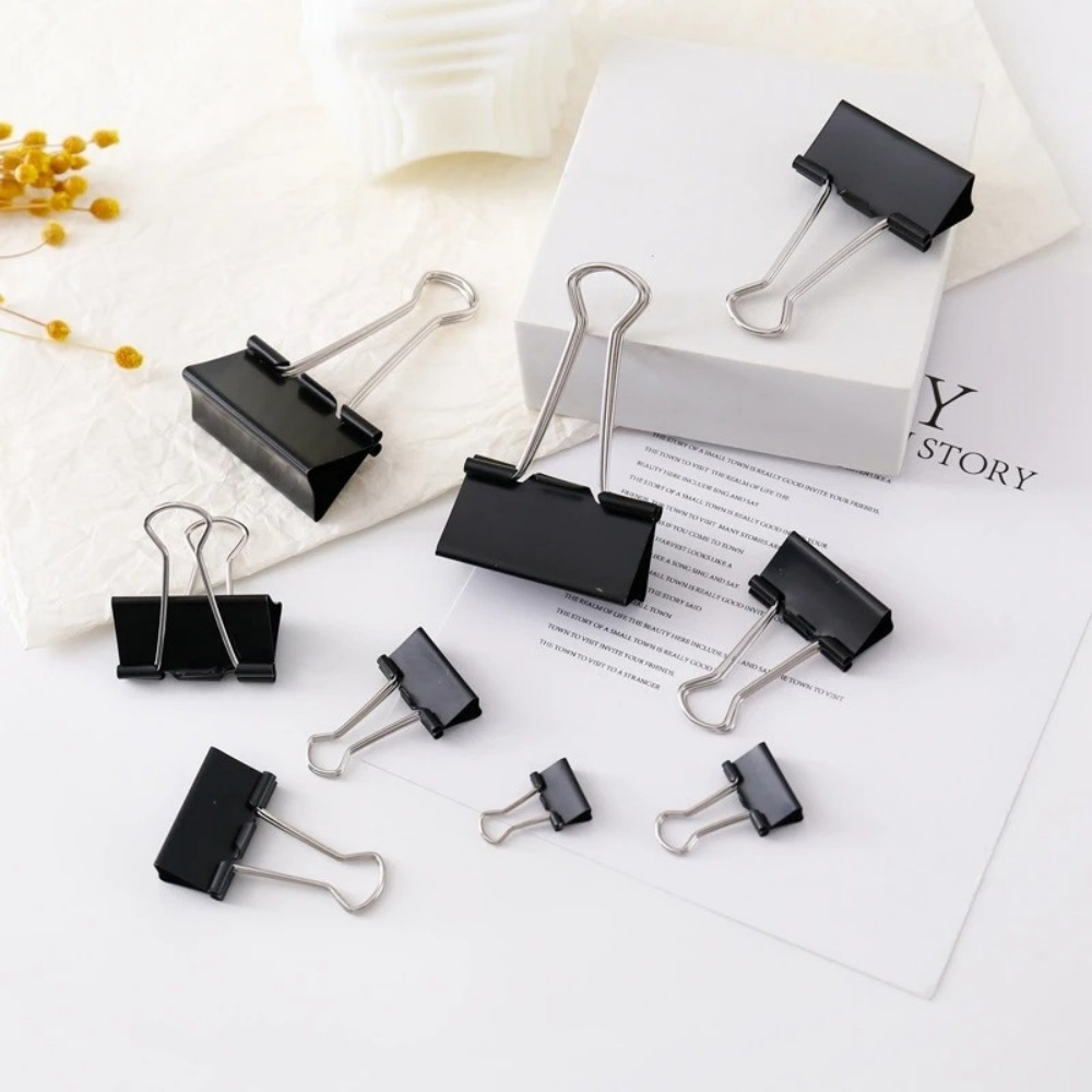 Clipes de Encadernação Pretos, - Binder Clip Assorted avaliação e preço