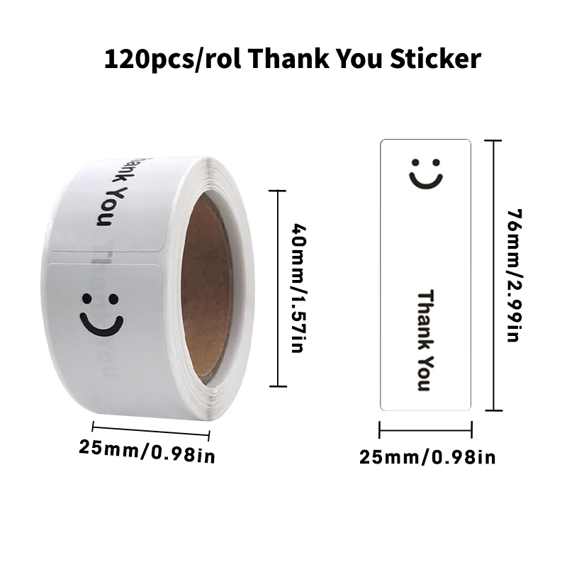 Kaysion 120 peças/rolo obrigad - Sticker Label Roll avaliação e preço